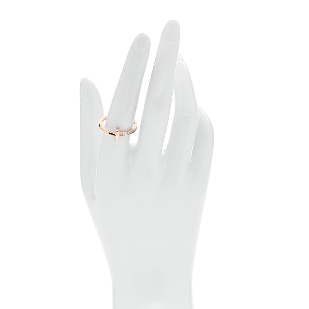 18K Rose Gold Diamond 2.5mm T T1 Ring 58 8.5