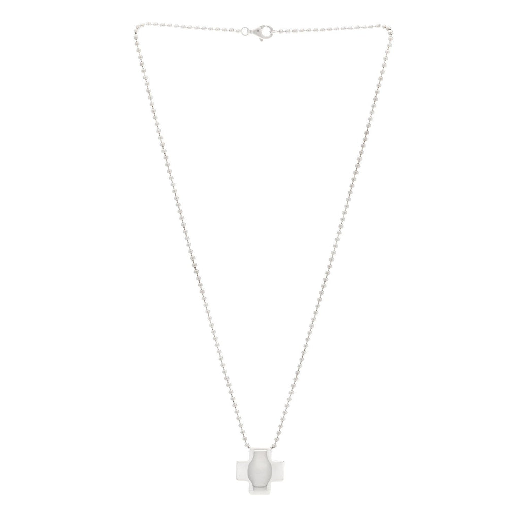 Sterling Silver Square Cross Pendant Necklace