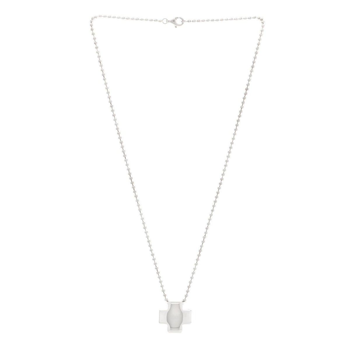 Sterling Silver Square Cross Pendant Necklace