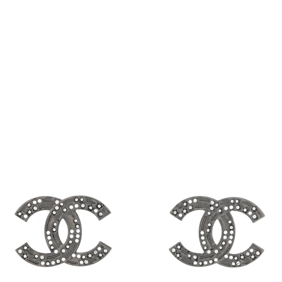 Ruthenium Crystal Star CC Earrings