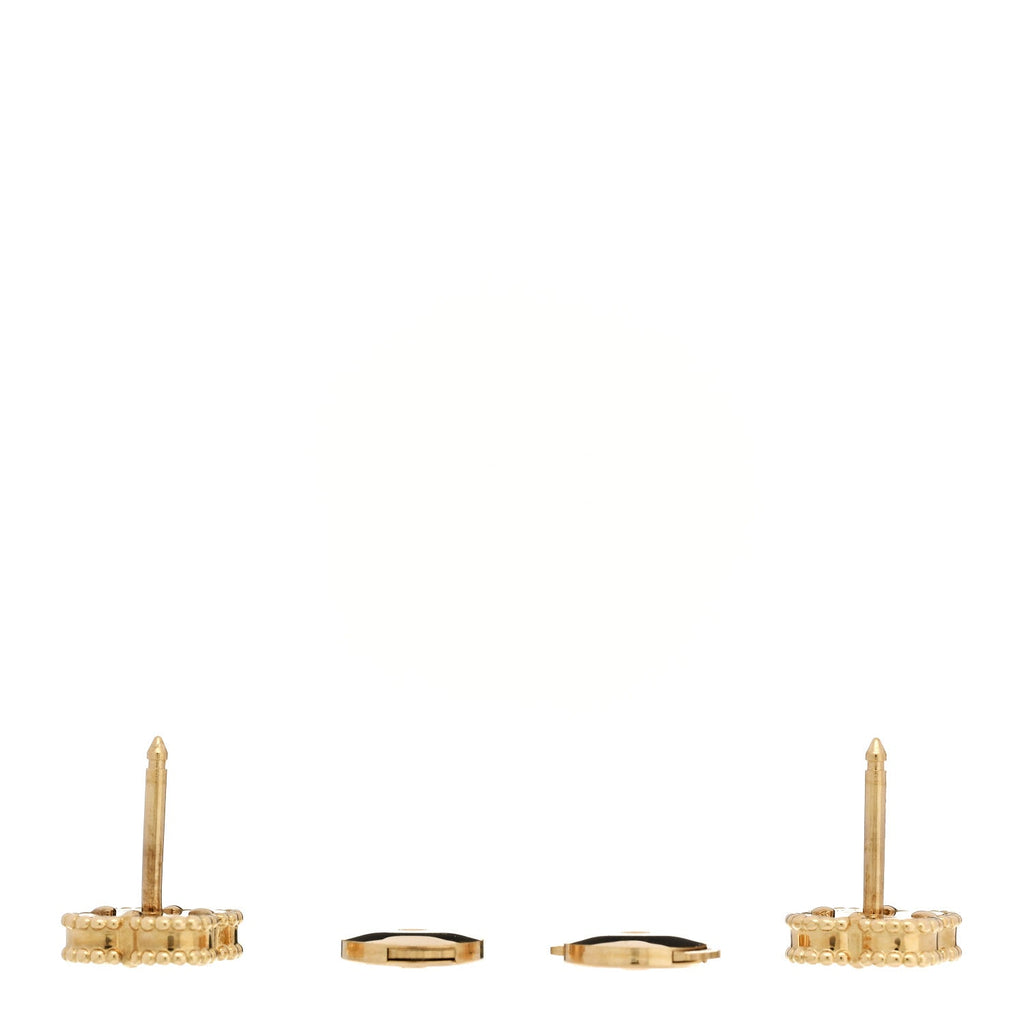 18K Yellow Gold Black Onyx Sweet Alhambra Earrings