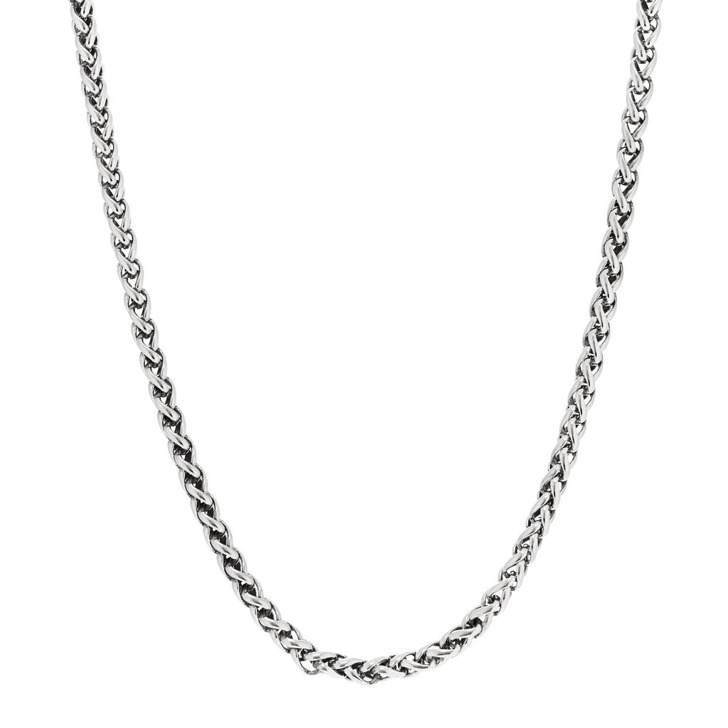 Sterling Silver 4mm Wheat Chain Necklace