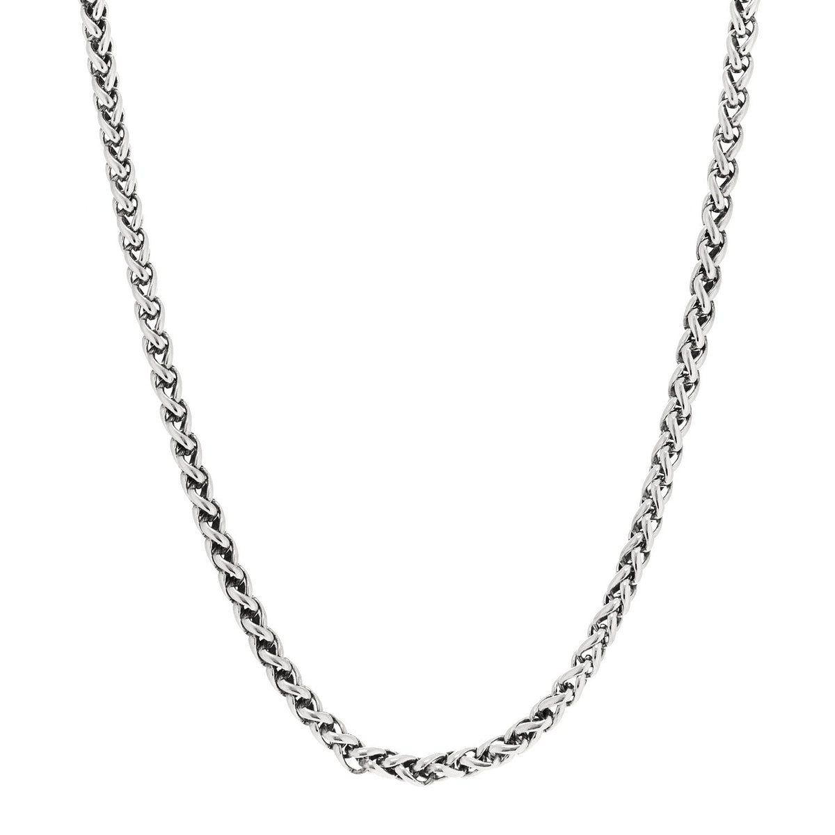Sterling Silver 4mm Wheat Chain Necklace