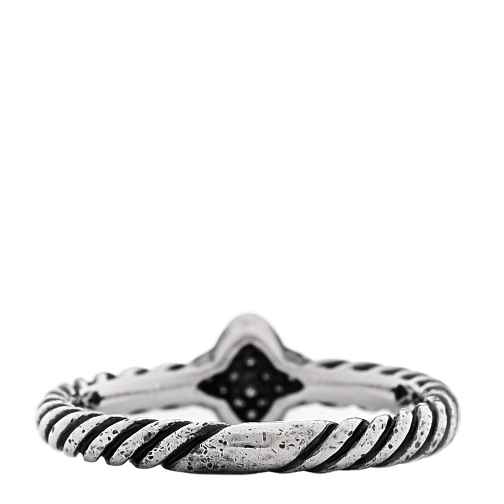 Sterling Silver Diamond Quatrefoil Ring 49 5