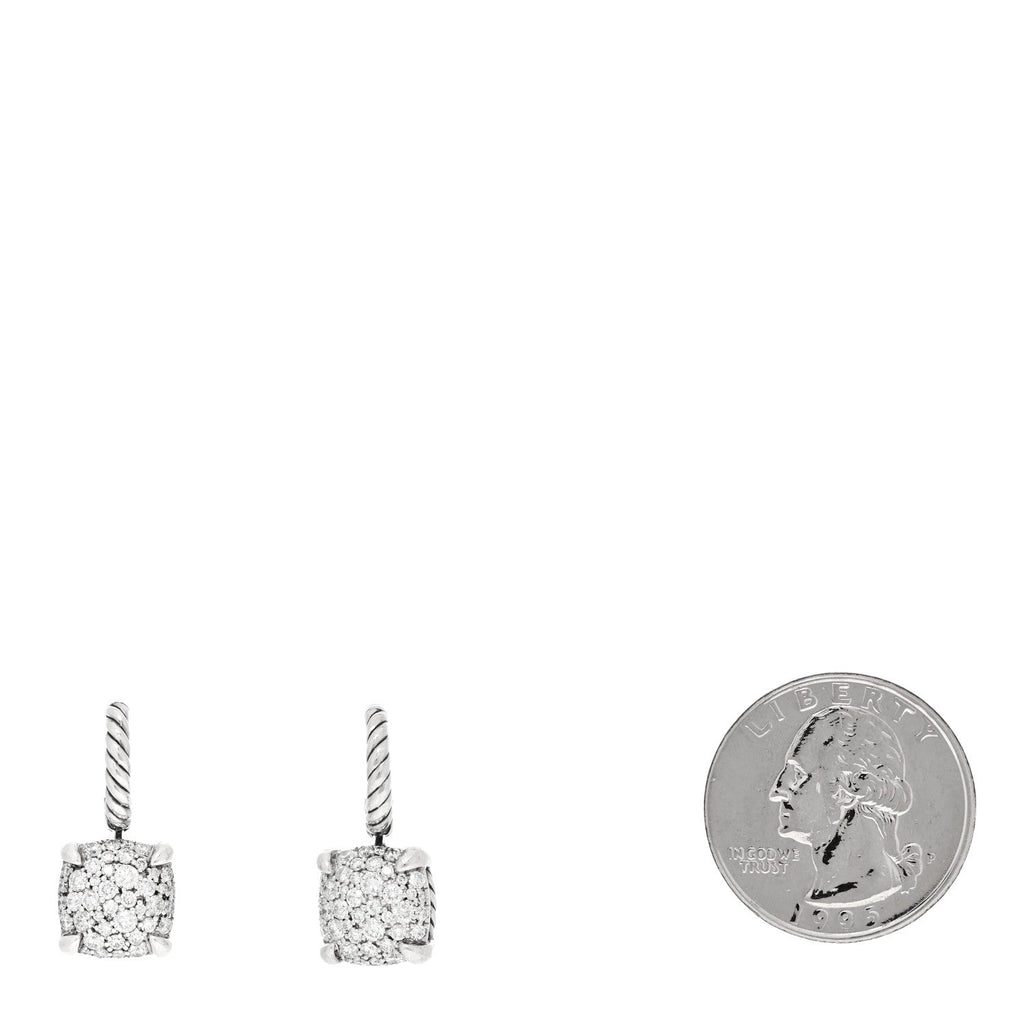 Sterling Silver Diamond 10mm Chatelaine Drop Earrings