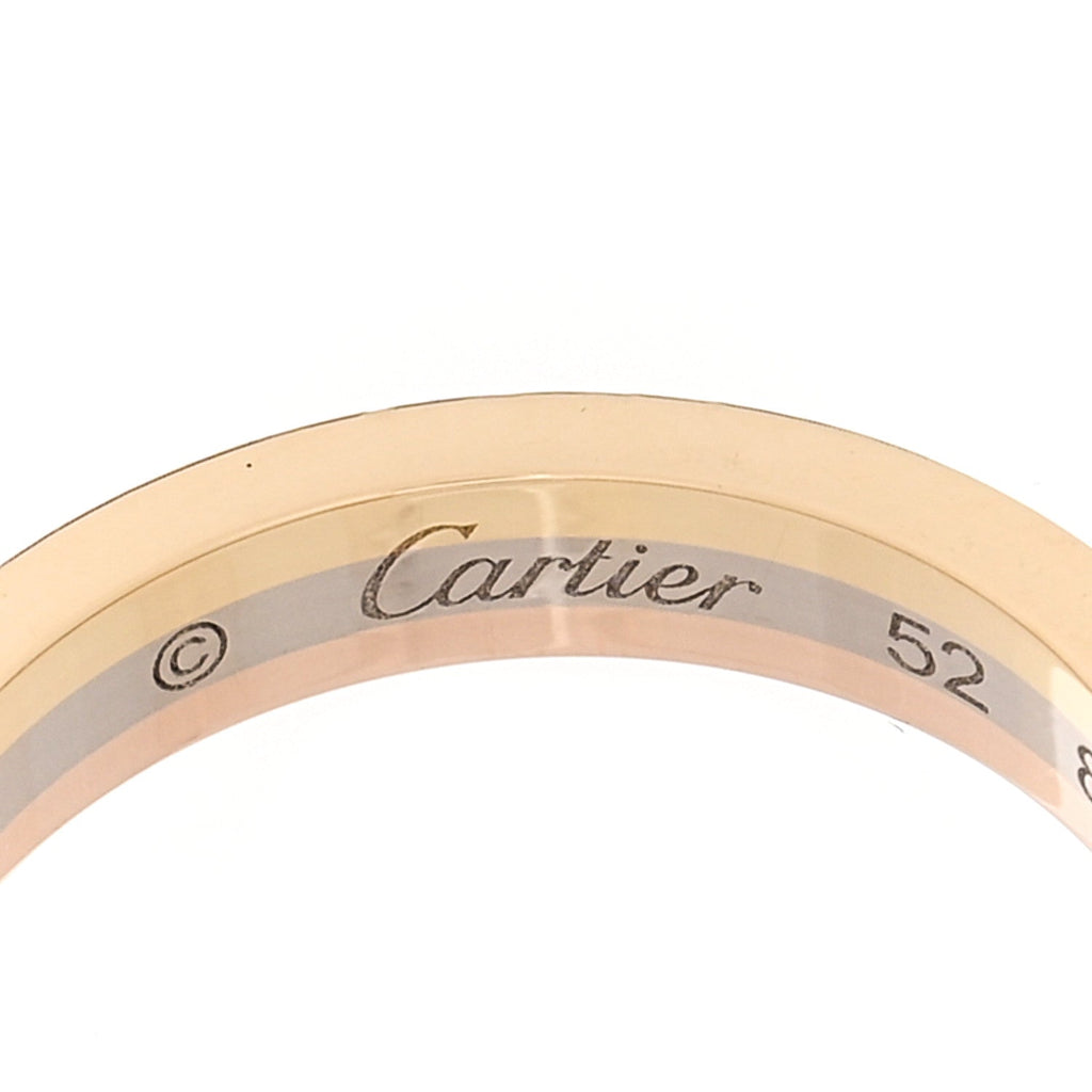 18K Pink White Yellow Gold 3.5mm Vendome Louis Cartier Wedding Band Ring 52 6