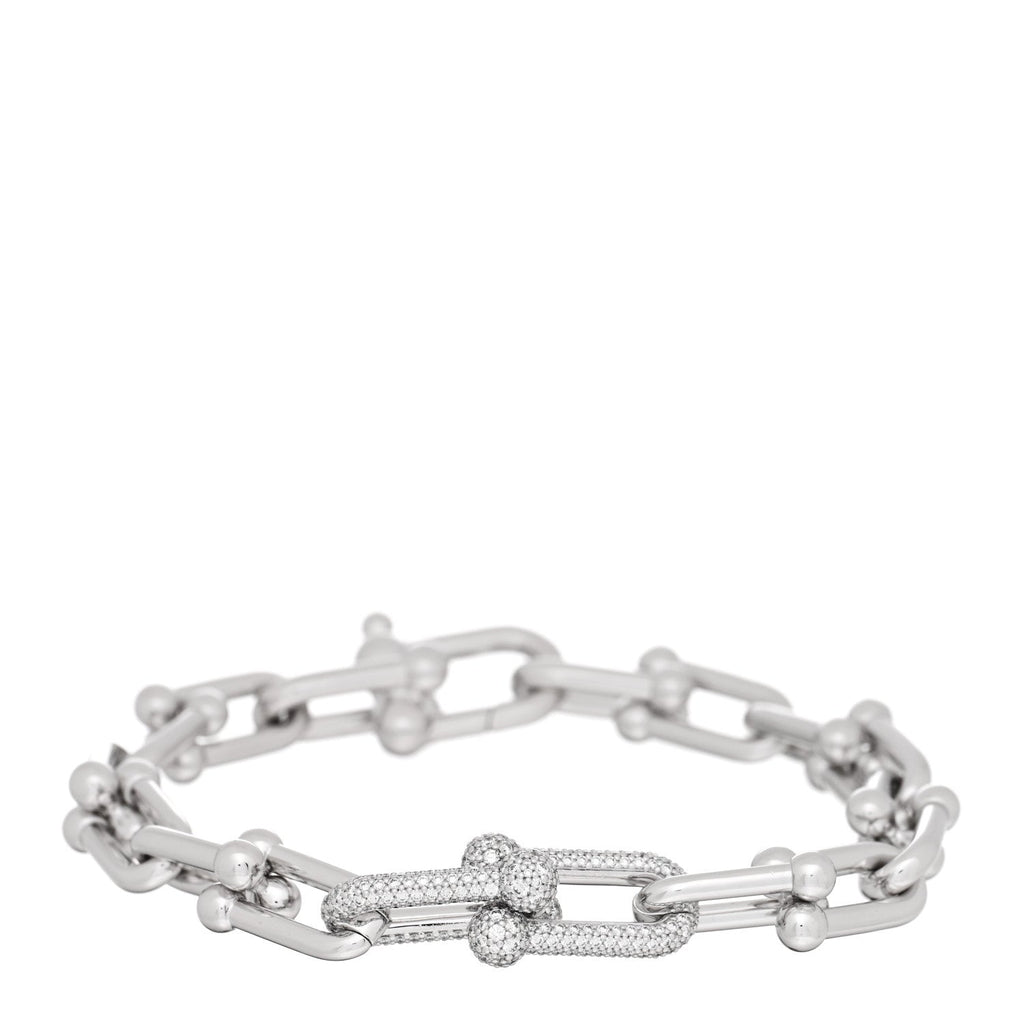 18K White Gold Diamond Medium HardWear Link Bracelet
