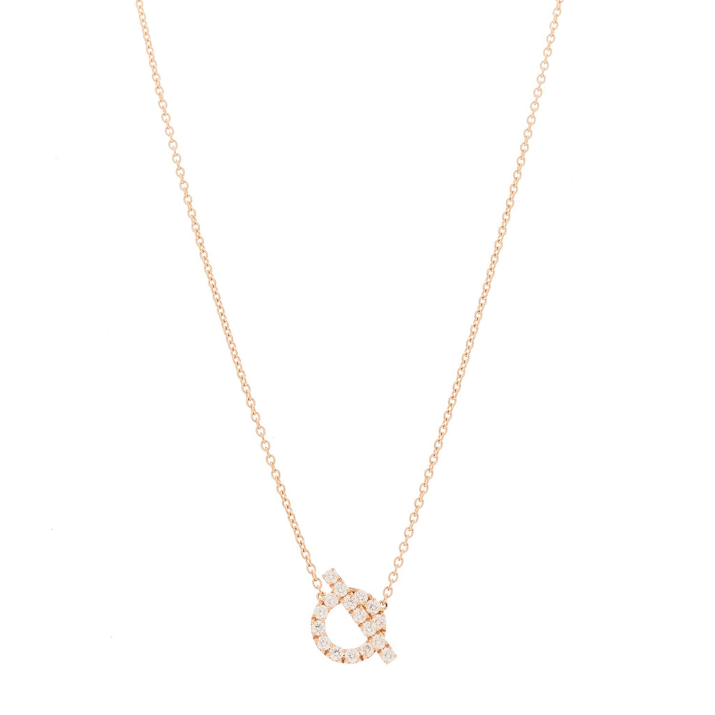 18K Rose Gold Diamond Finesse Pendant Necklace