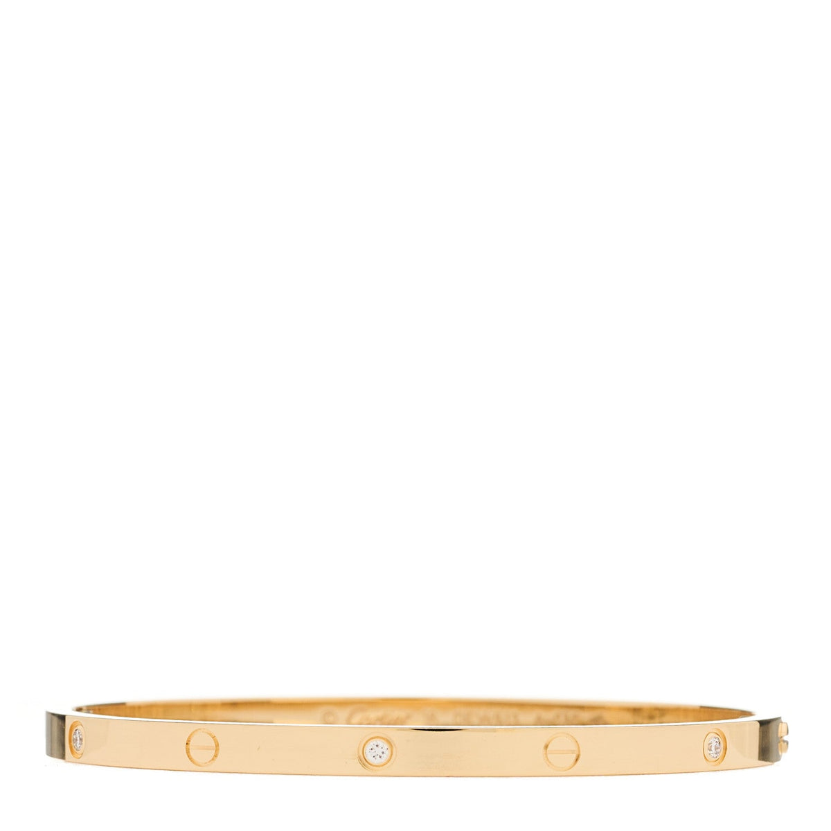 18K Yellow Gold 6 Diamond Small LOVE Bracelet 16