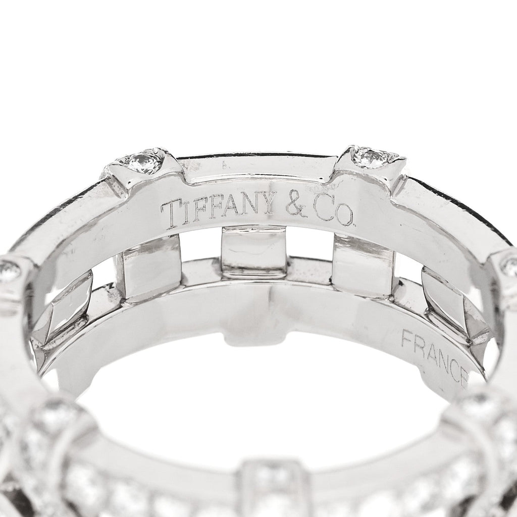Platinum Diamond Weave Band Ring 50 5.5