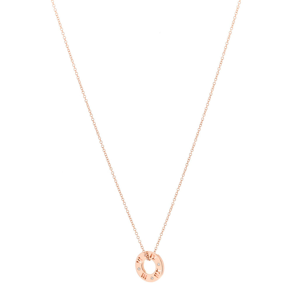 18K Rose Gold Diamond Atlas Pierced Pendant Necklace
