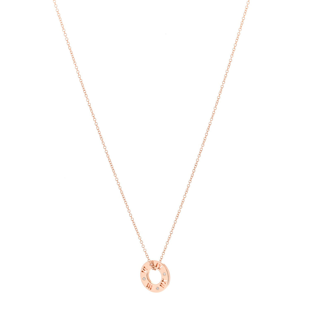 18K Rose Gold Diamond Atlas Pierced Pendant Necklace