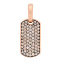 18K Rose Gold Cognac Diamond 21mm Chevron Dog Tag Pendant