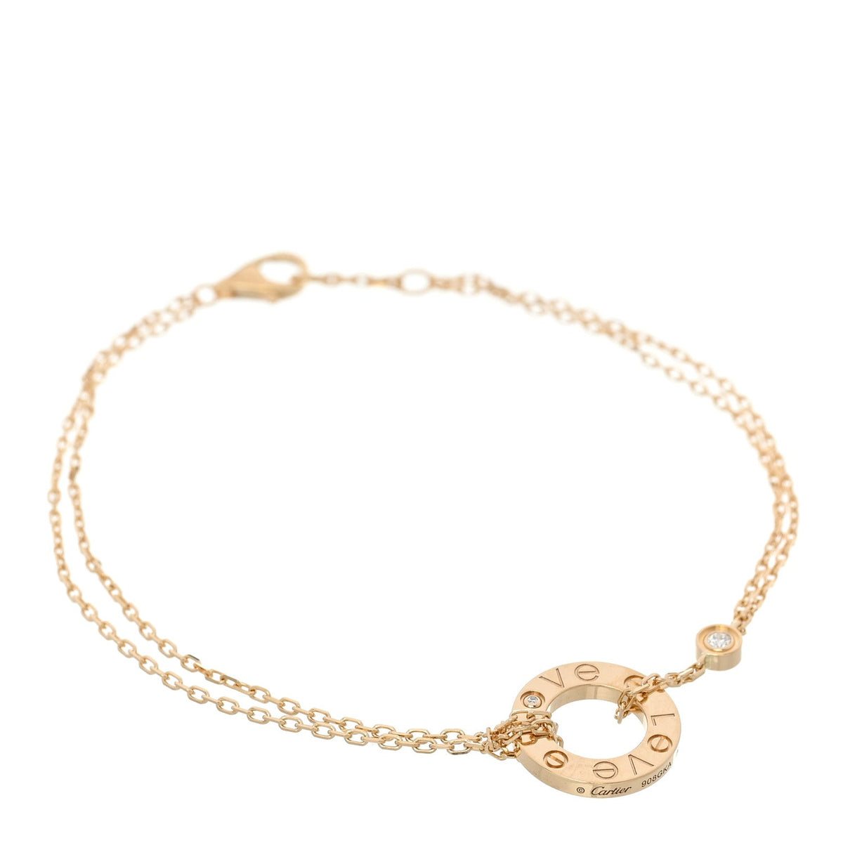 18K Yellow Gold Diamond Love Bracelet