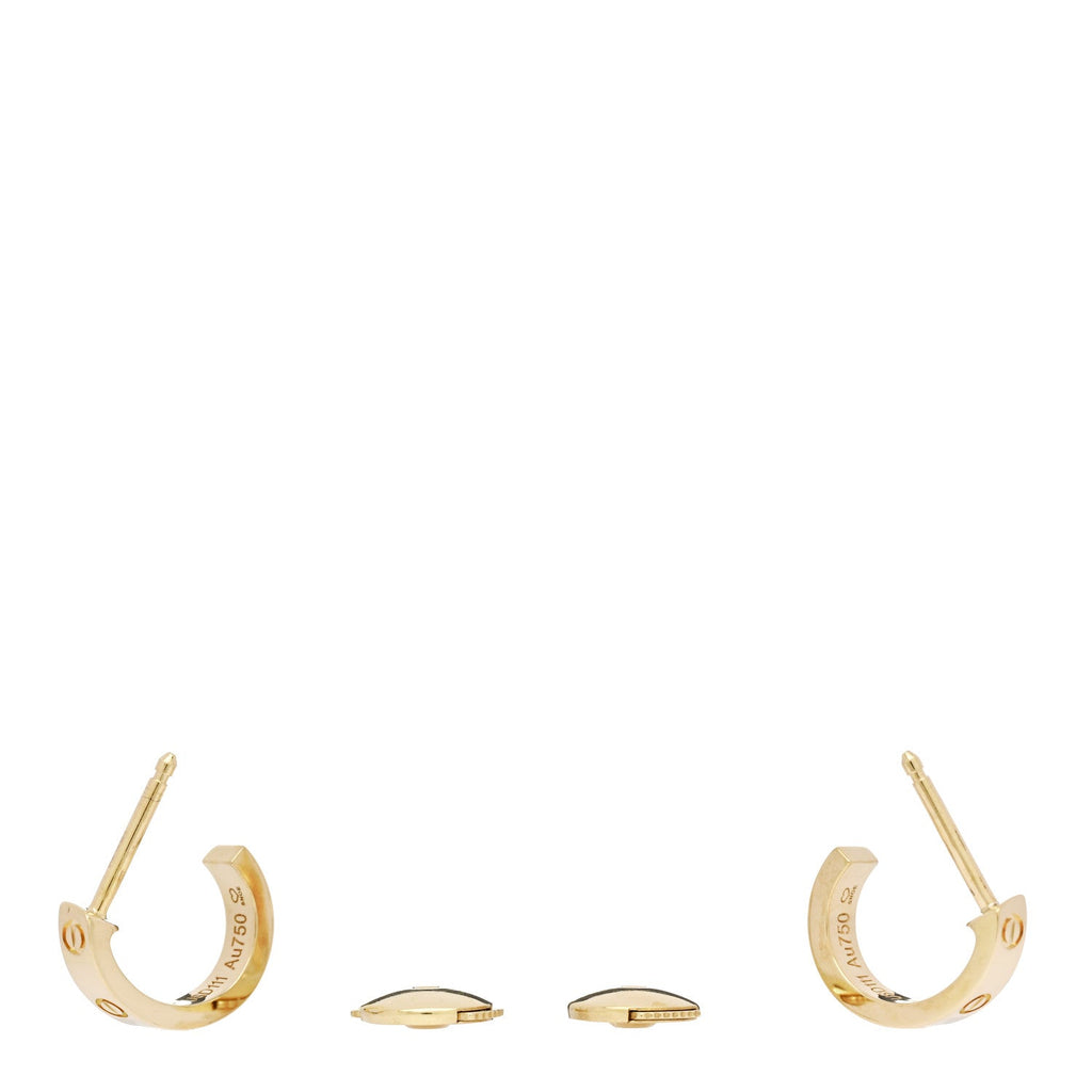 18K Yellow Gold Small LOVE Hoop Earrings