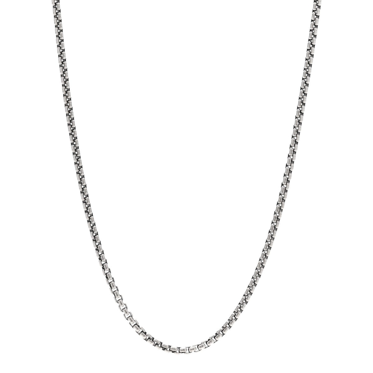 Sterling Silver 2.7mm Small Box Chain Necklace 22"