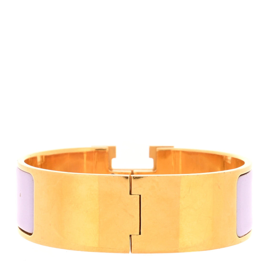 Enamel Wide Clic Clac H Bracelet GM Parme