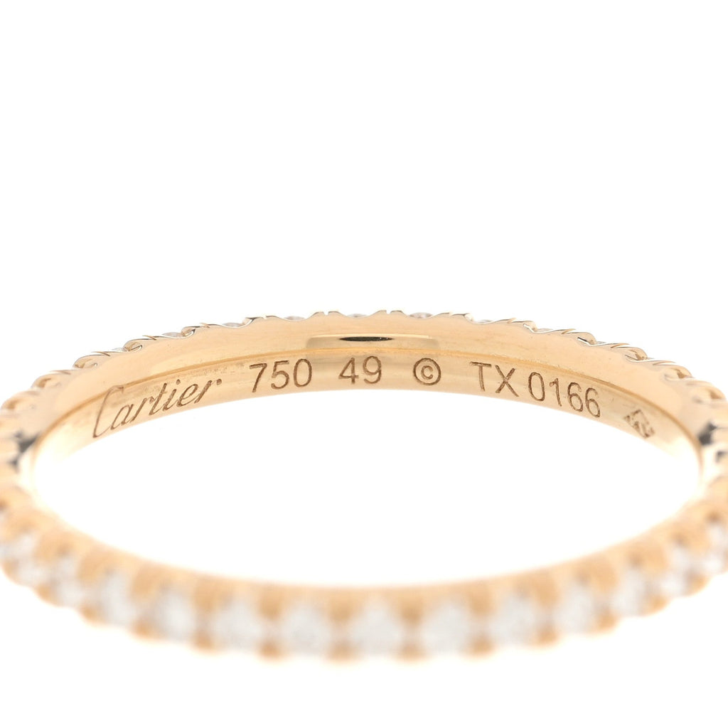 18K Yellow Gold Diamond 2mm Étincelle de Cartier Wedding Band Ring 49 4.75