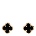 18K Yellow Gold Black Onyx Sweet Alhambra Earrings