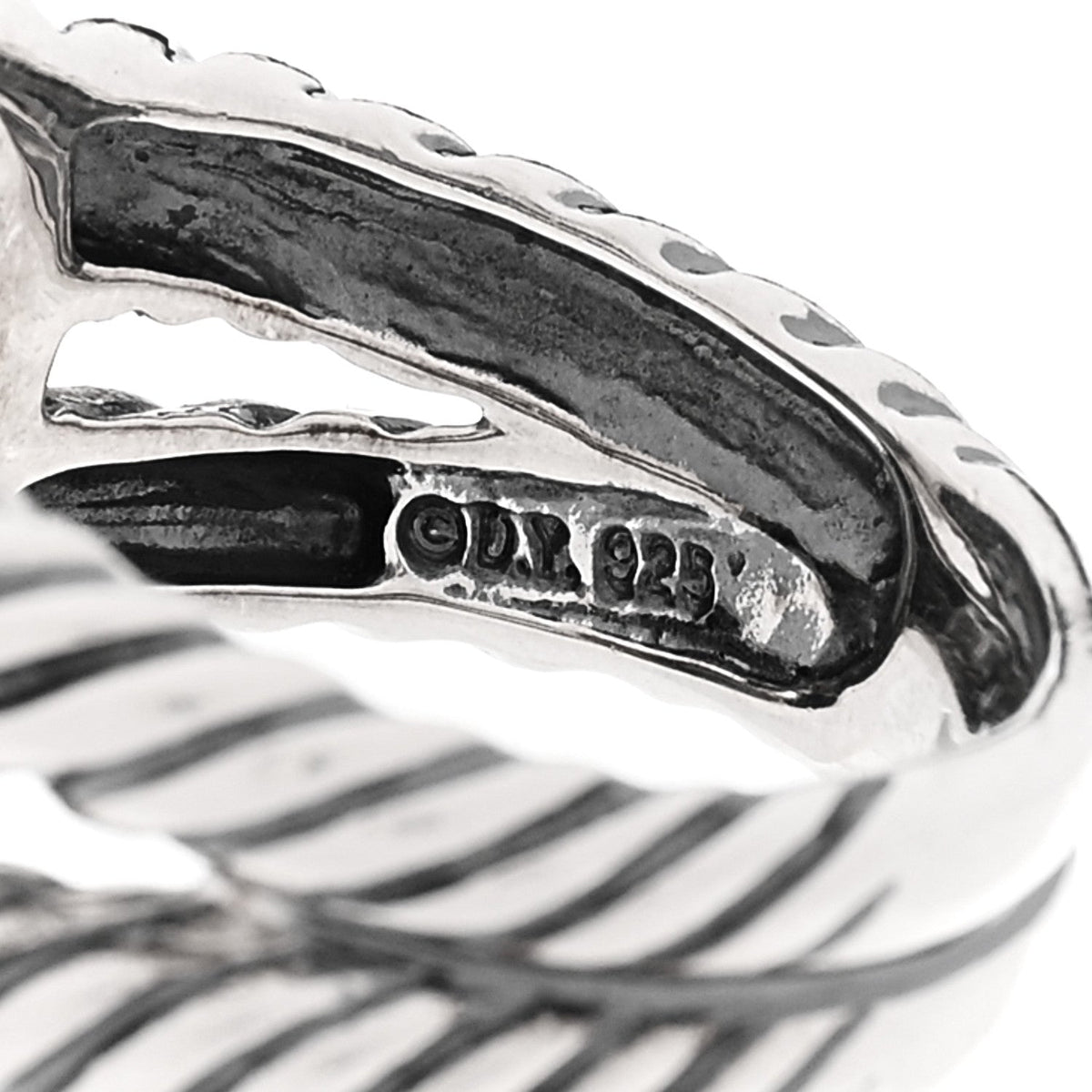 Sterling Silver Diamond Hematite 11mm Albion Ring 51 5.75