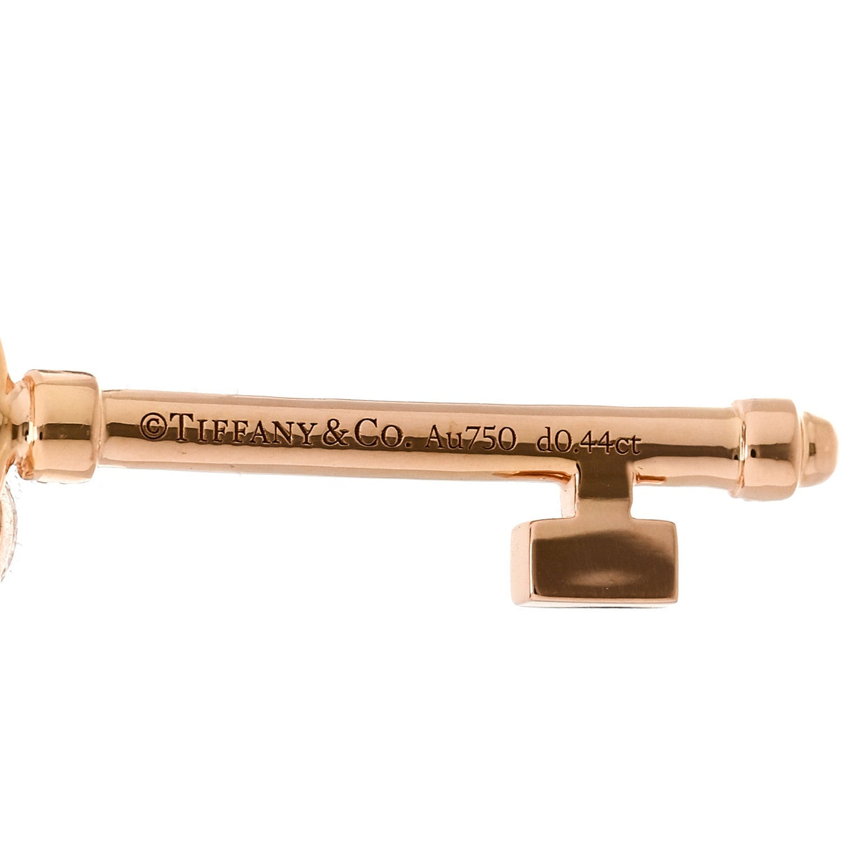 18K Rose Gold Diamond Victoria Vine Circle Key Pendant