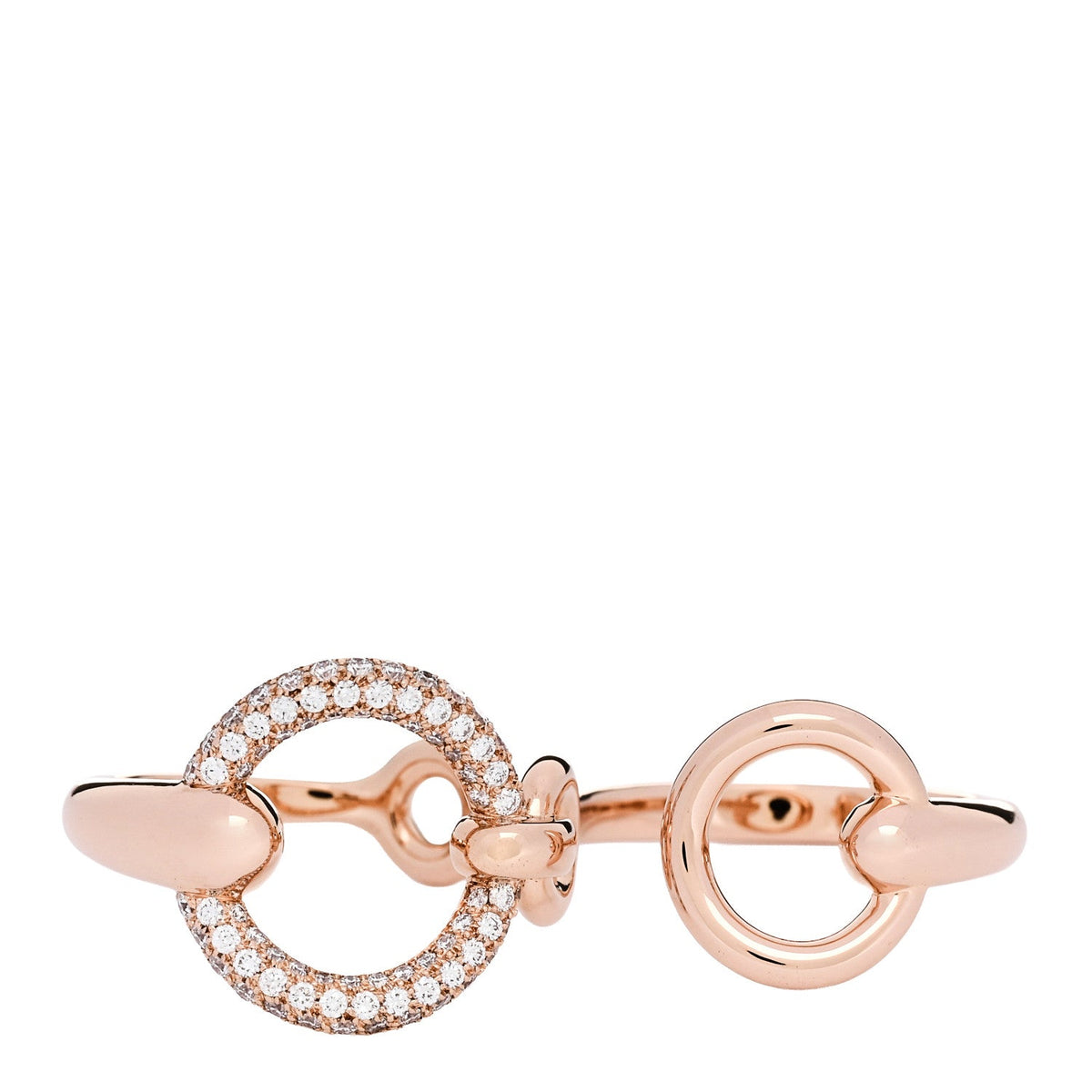18K Rose Gold Diamond Filet d'Or Double Ring 52 6
