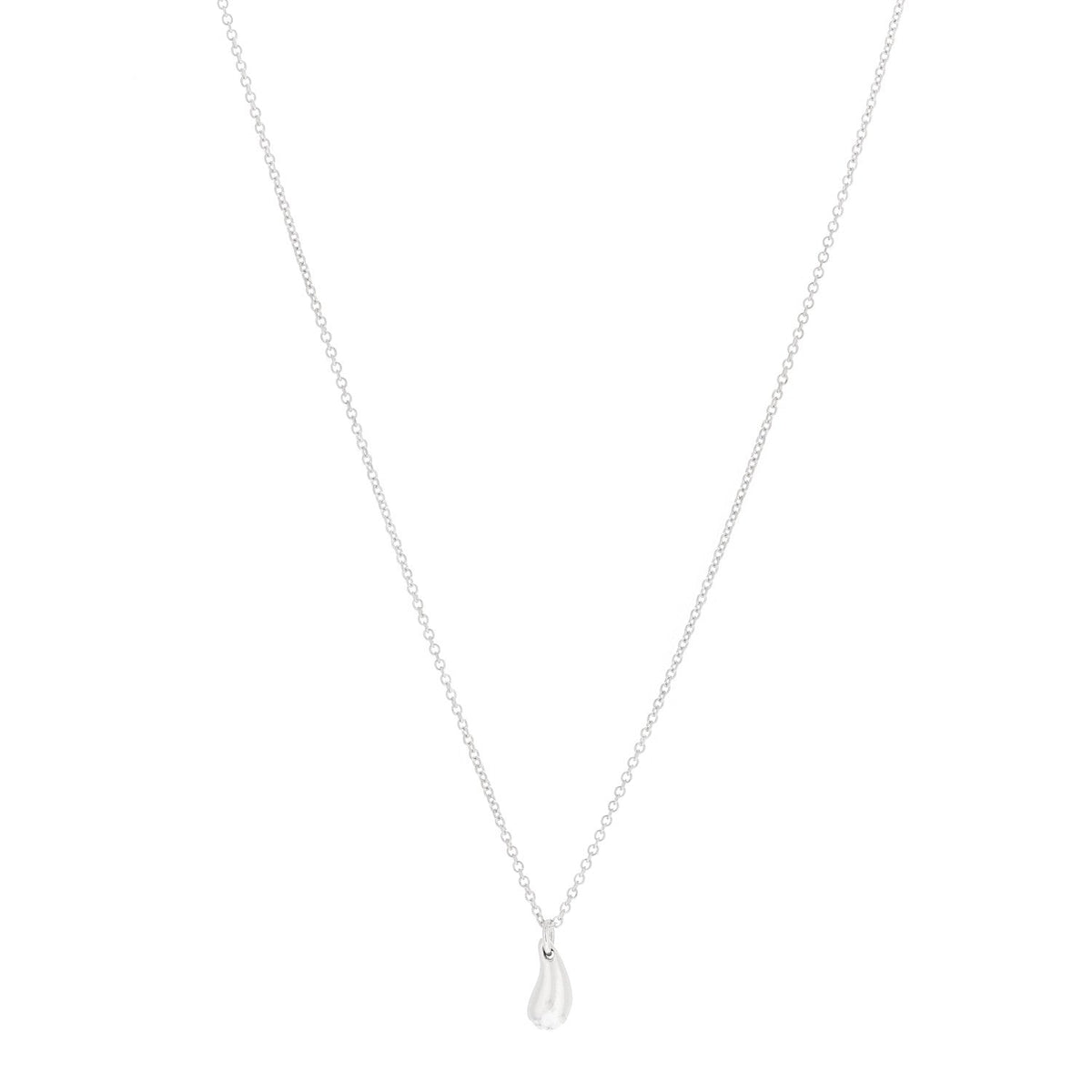 Sterling Silver 12mm Elsa Peretti Teardrop Pendant Necklace
