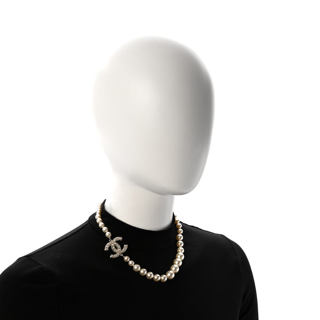 Pearl CC 100th Anniversary Necklace Light Gold