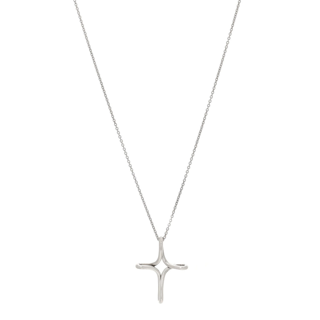 Sterling Silver Elsa Peretti Infinity Cross Pendant Necklace