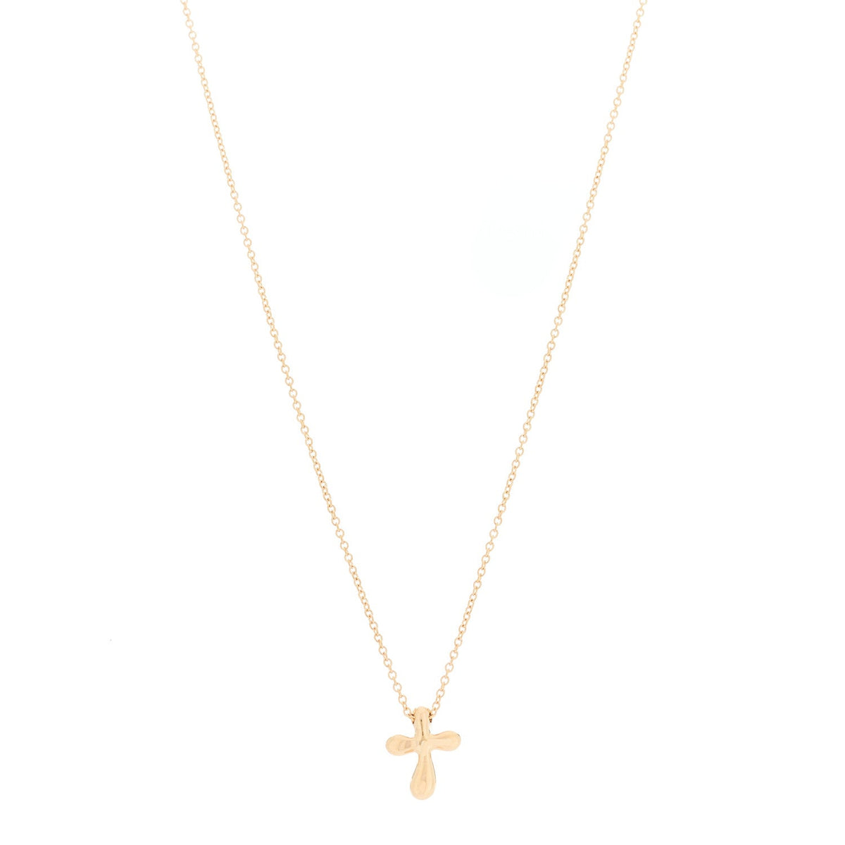 18K Rose Gold 12mm Elsa Peretti Cross Pendant Necklace