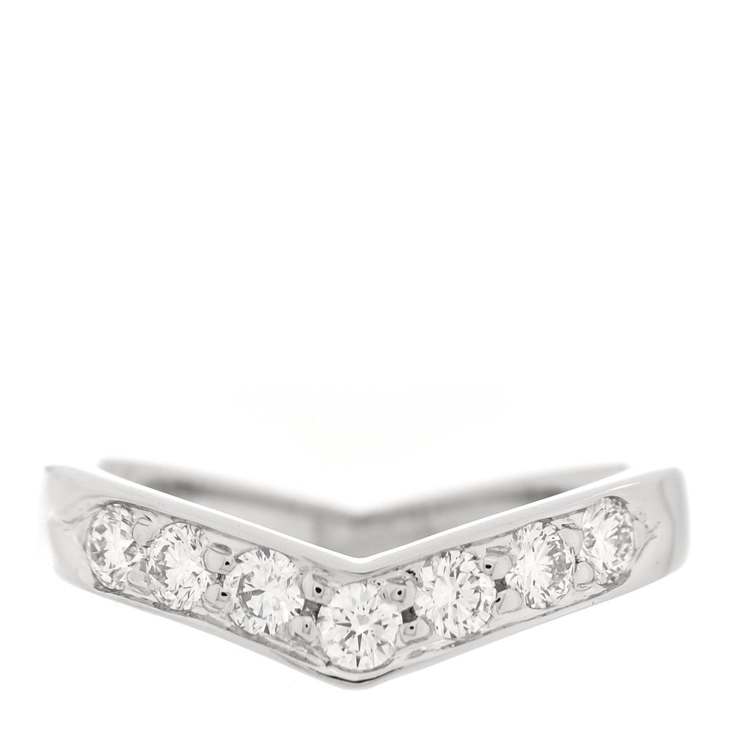 Platinum Diamond V Band Ring  48 4.5