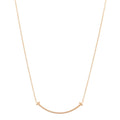 18K Rose Gold Small T Smile Pendant Necklace