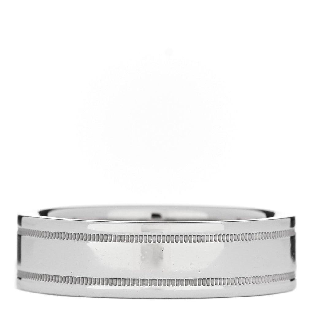 Platinum 6mm Together Double Milgrain Band Ring 59 8.75