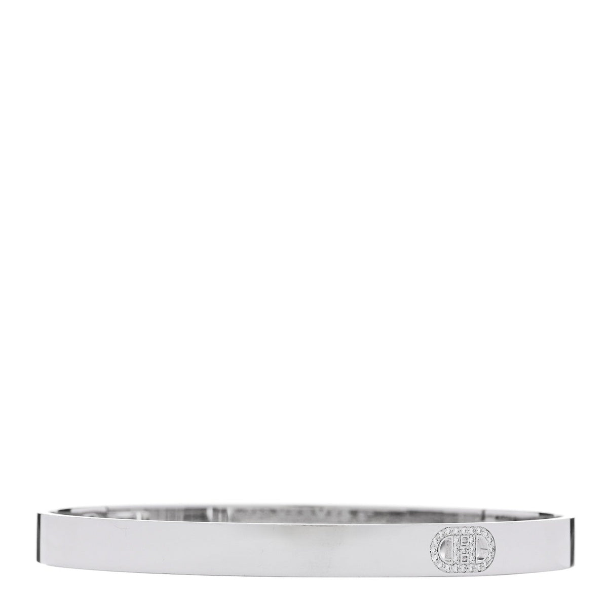 18K White Gold Diamond PM H D'Ancre Bracelet ST