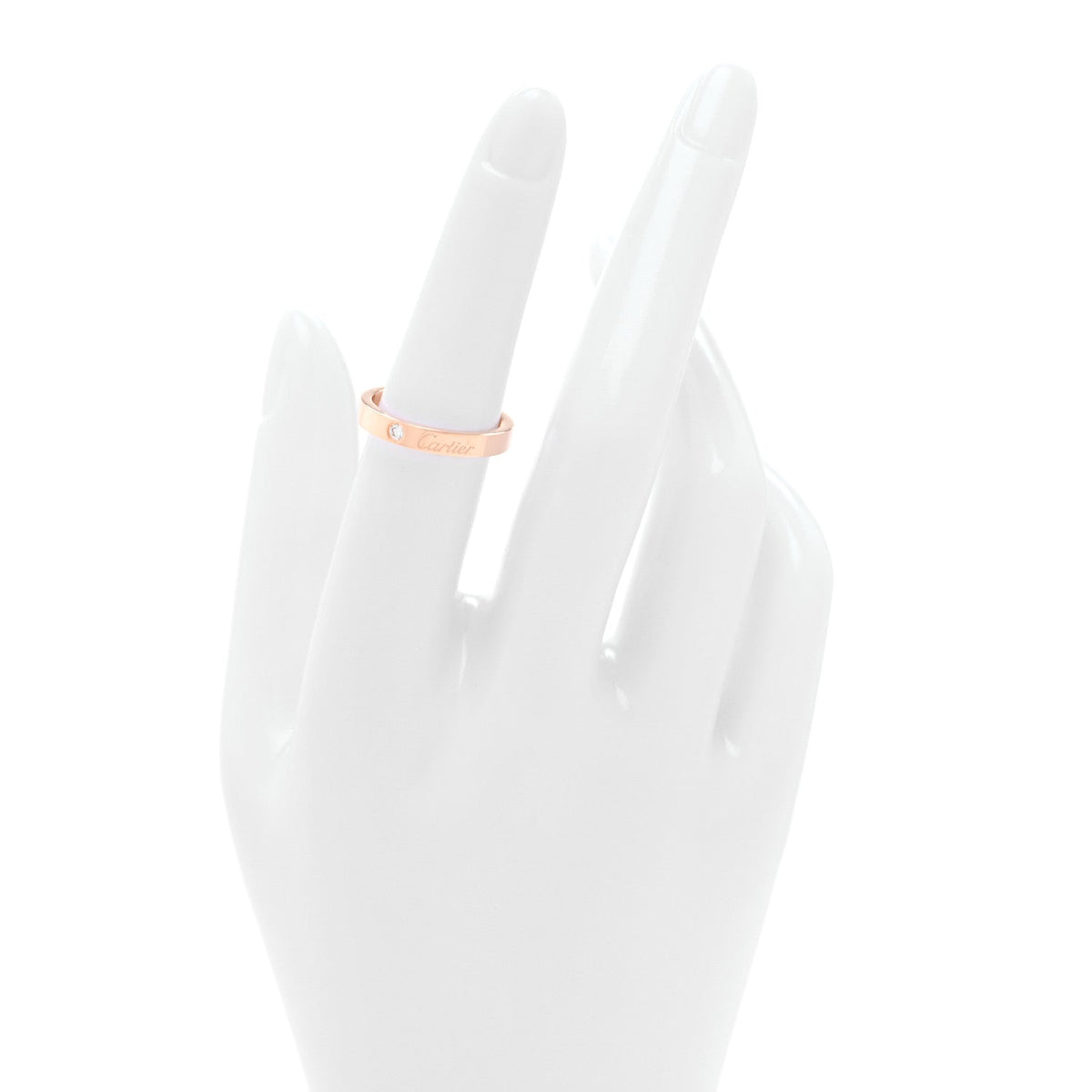 18K Pink Gold Diamond 3mm C De Cartier Wedding Band Ring 52 6
