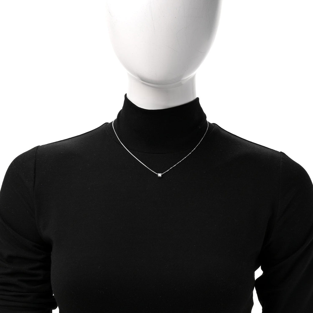 18K White Gold Diamond .30ct C De Cartier Pendant Necklace