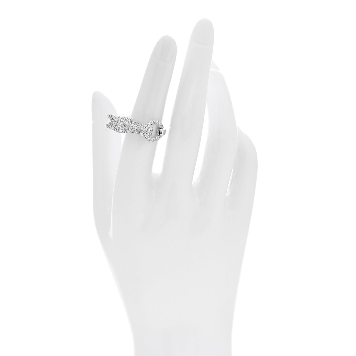 18K White Gold Diamond Galop Ring 52 6