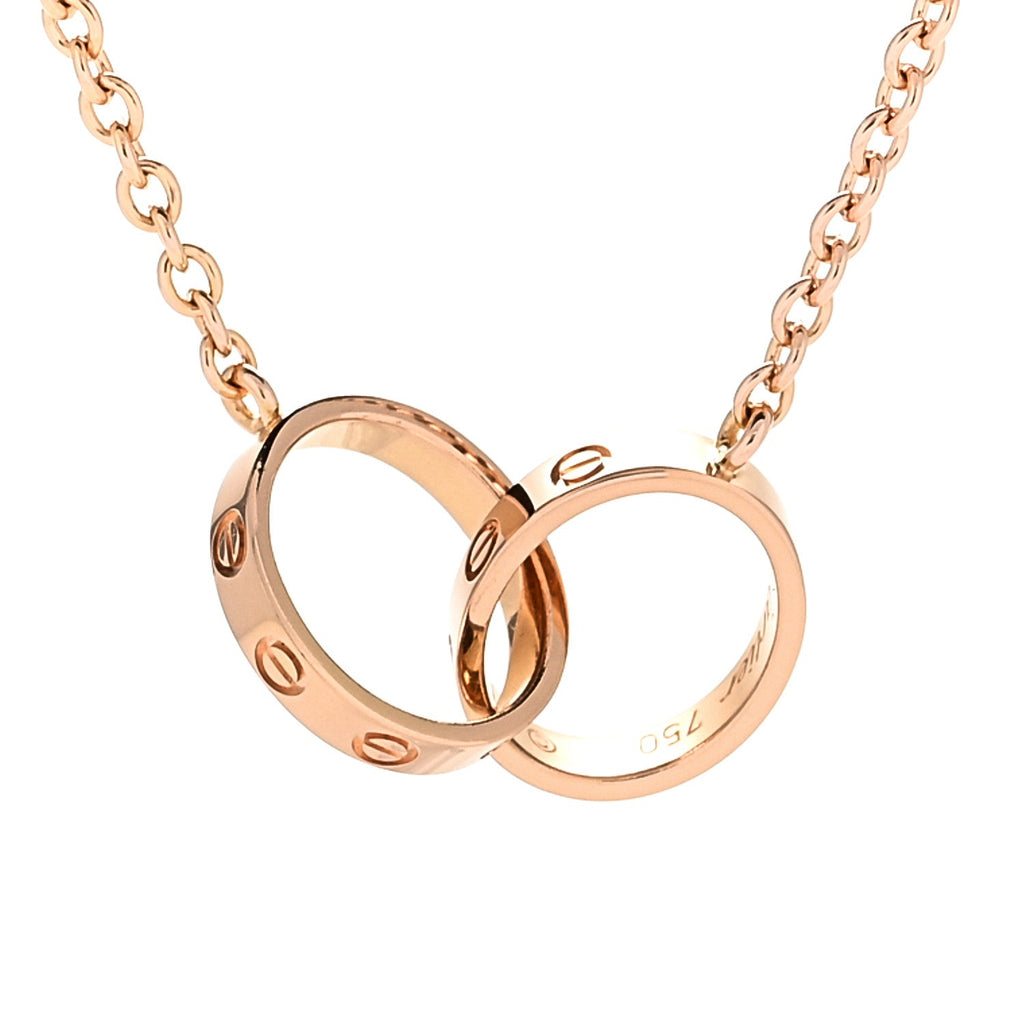 18K Pink Gold Interlocking LOVE Necklace