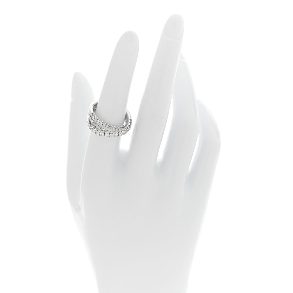18K White Gold Diamond Etincelle de Cartier Semi Paved Ring 52 6