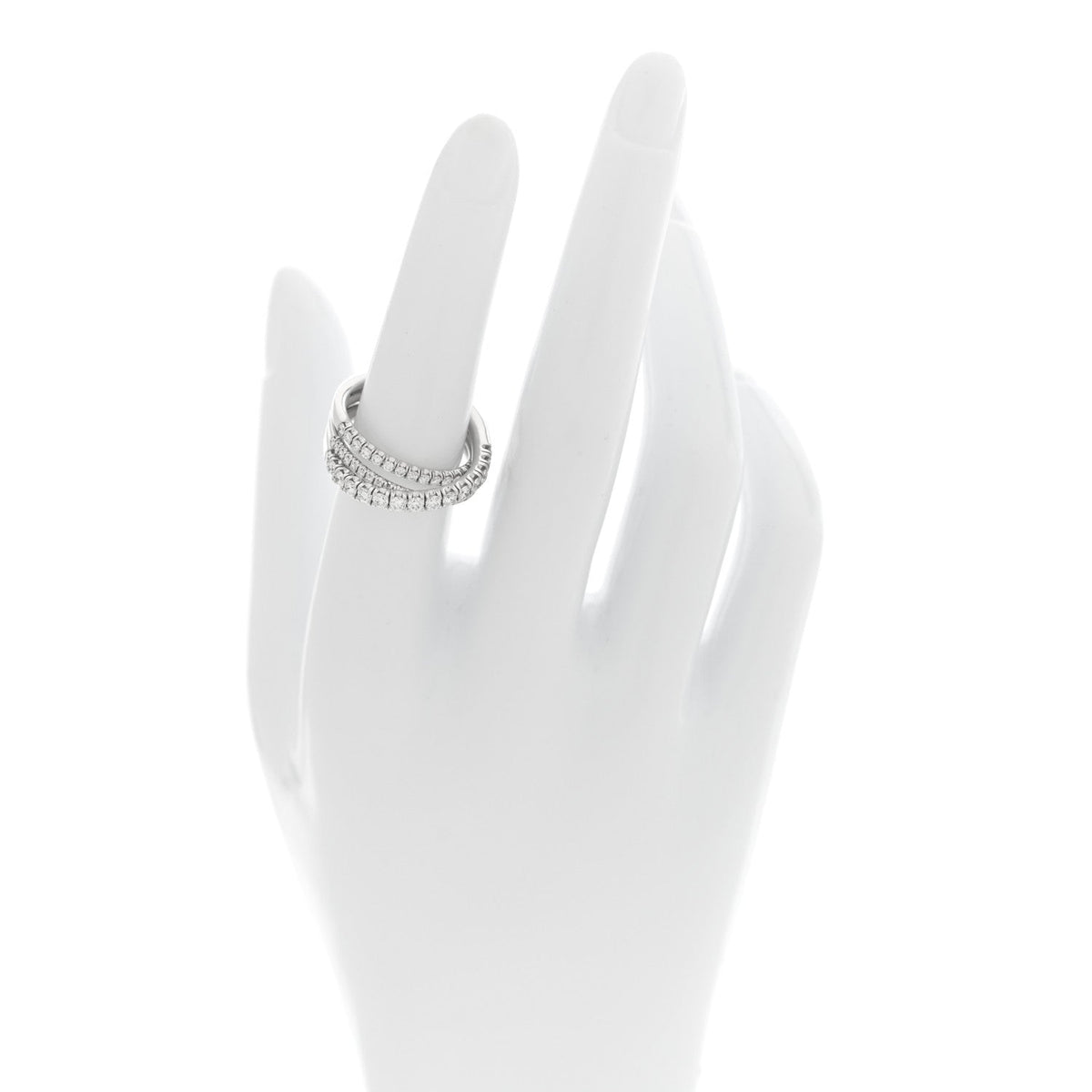 18K White Gold Diamond Etincelle de Cartier Semi Paved Ring 52 6
