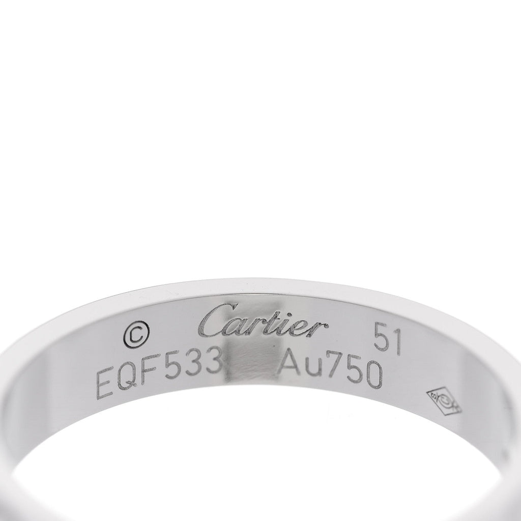 18K White Gold 3.5mm LOVE Wedding Band Ring 51 5.75