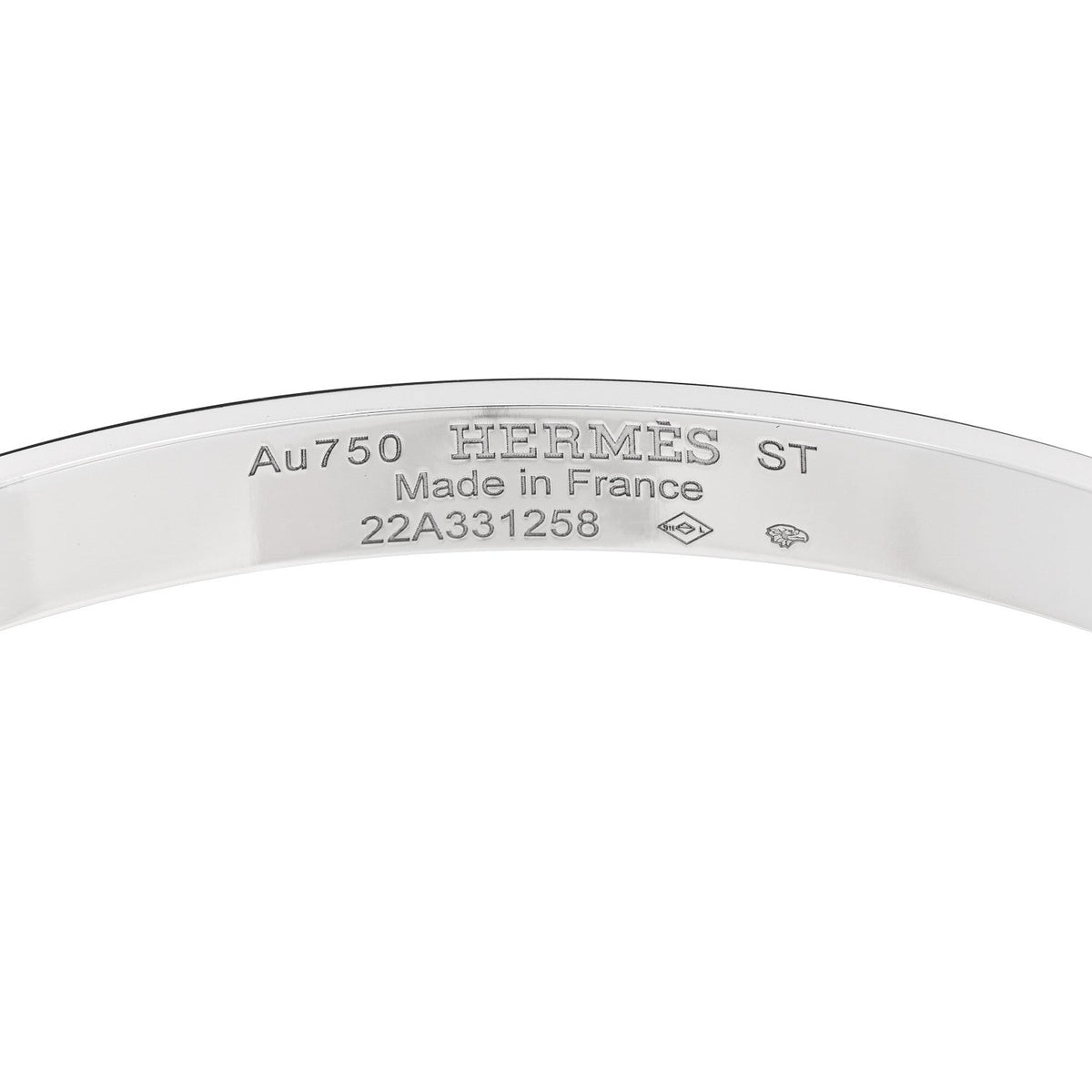 18K White Gold Diamond PM H D'Ancre Bracelet ST