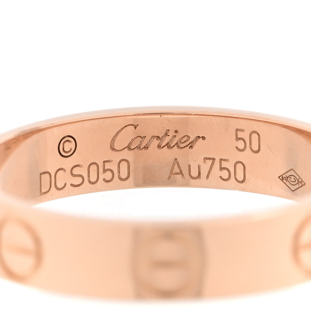 18K Pink Gold 3.5mm LOVE Wedding Band Ring 50 5.25