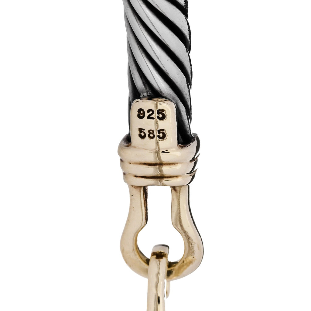 Sterling Silver 14k Yellow Gold 5mm Cable Buckle Bracelet