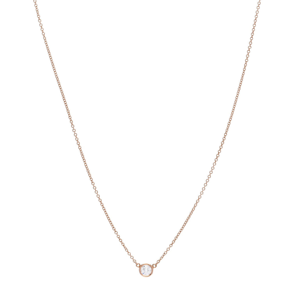 18K Rose Gold Diamond .24ct Elsa Peretti Diamonds by the Yard Pendant Necklace