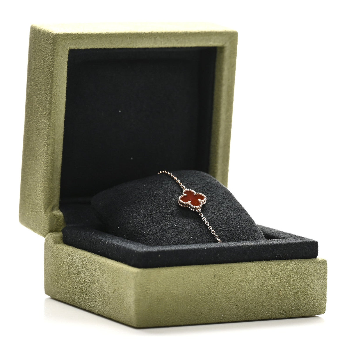 18K Rose Gold Carnelian Sweet Alhambra Bracelet