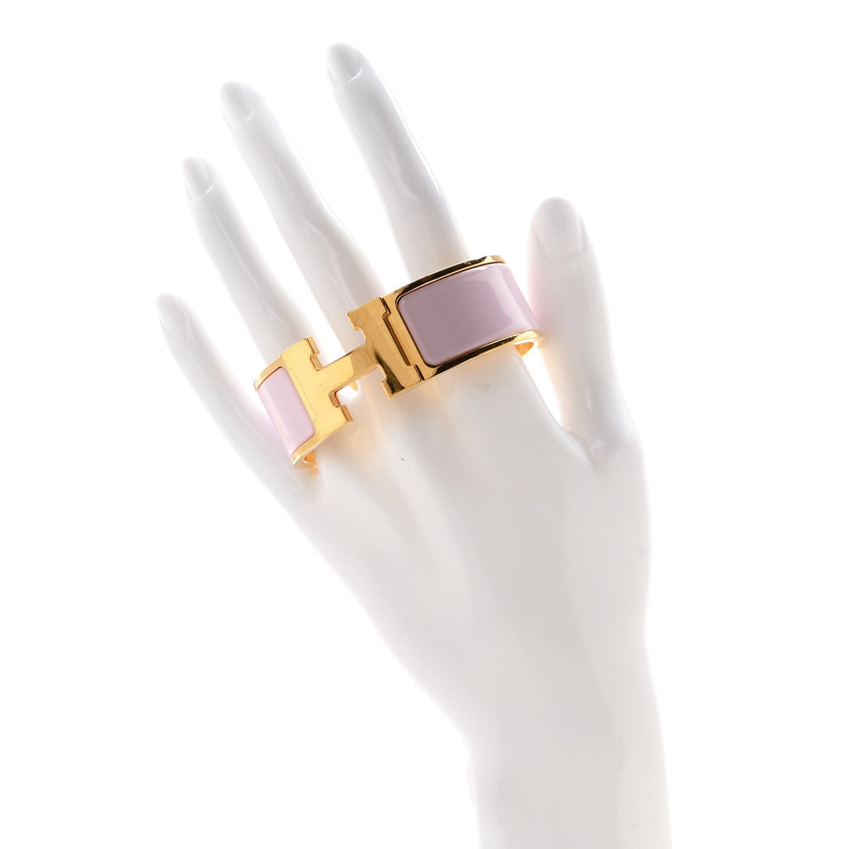 Enamel Wide Clic Clac H Bracelet PM Rose Dragee