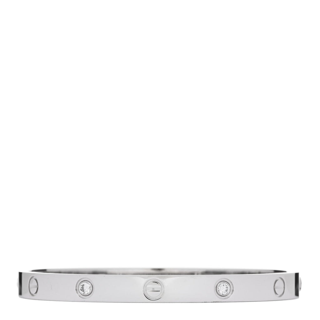 18K White Gold 4 Diamond Love Bracelet 18