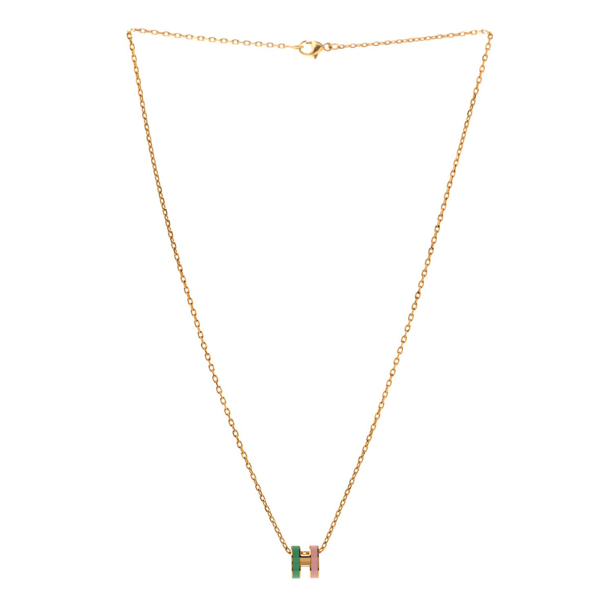 Lacquered Gold Mini Pop H Rocabar Pendant Necklace Malabar