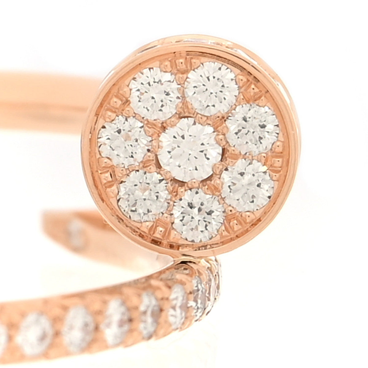 18K Pink Gold Diamond Juste Un Clou Paved Ring 59 8.75
